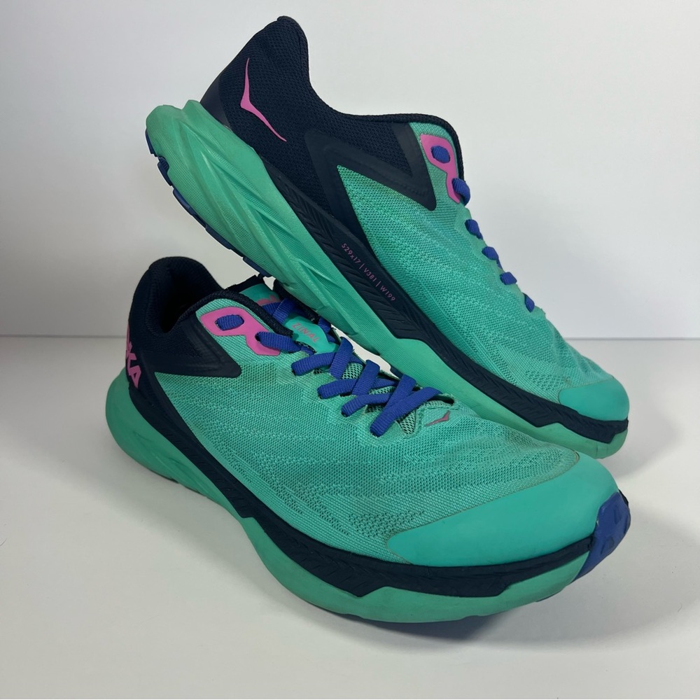 Hoka One One Zinal Womens Size 9.5 B Teal Running Shoes Atlantis Outer Space - Picture 2 of 13